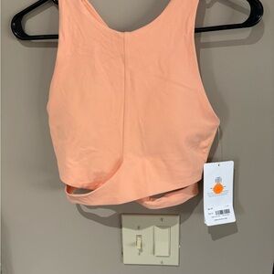 Athlete Peach Conscious Cut Out Cropped Tank Top/Sports Bra